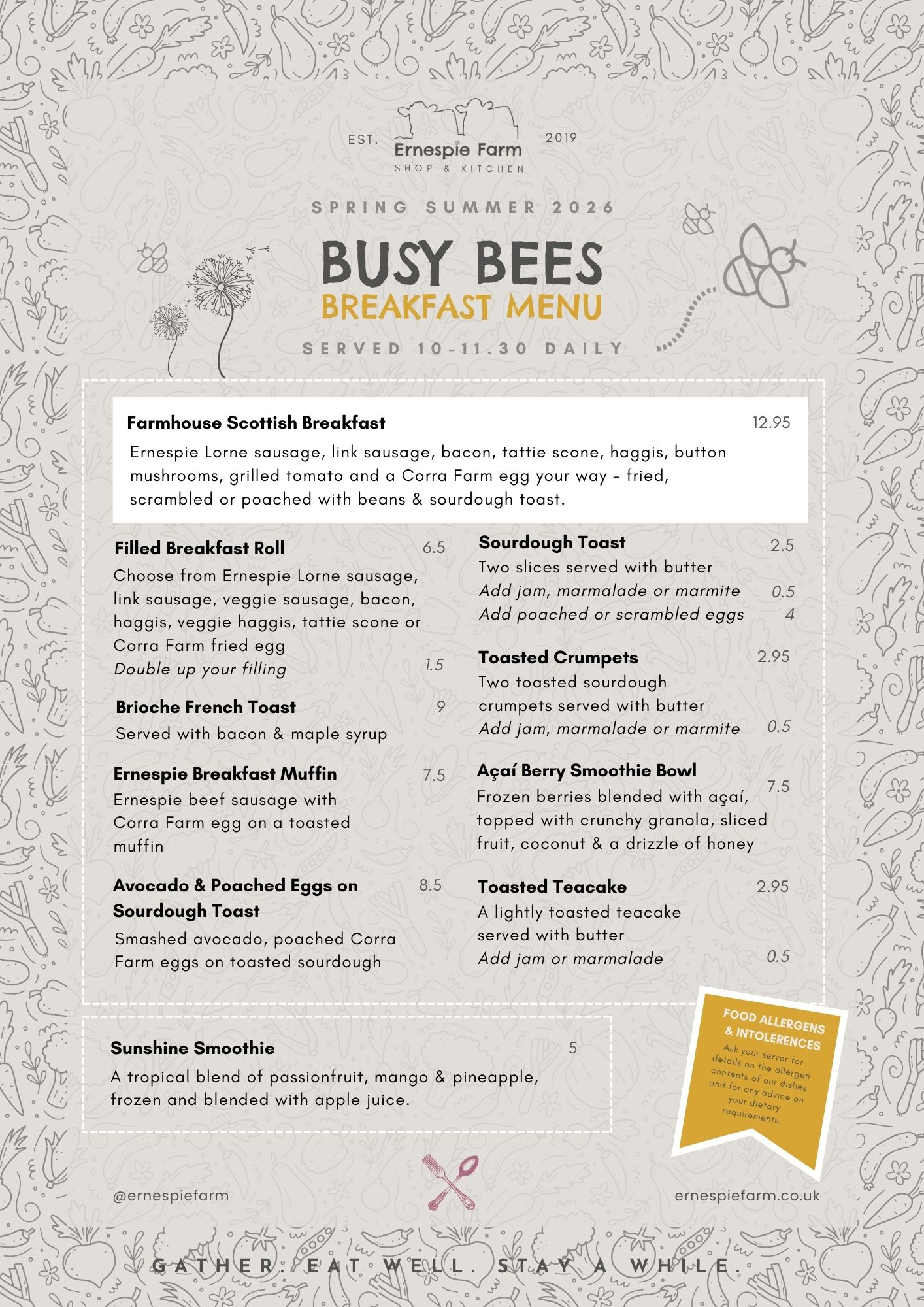 Busy Bee's Breakfast Menu 2026