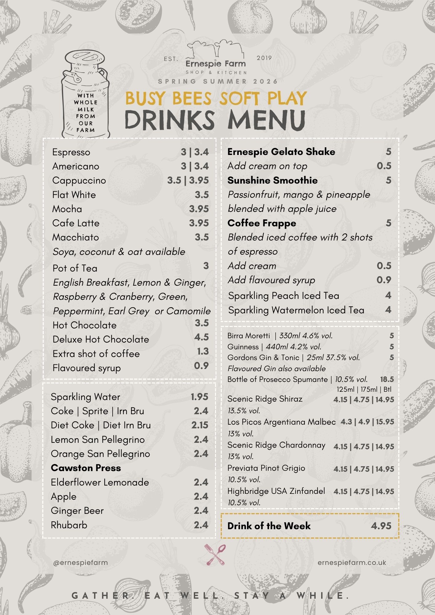 Busy Bee's Drinks Spring 2026