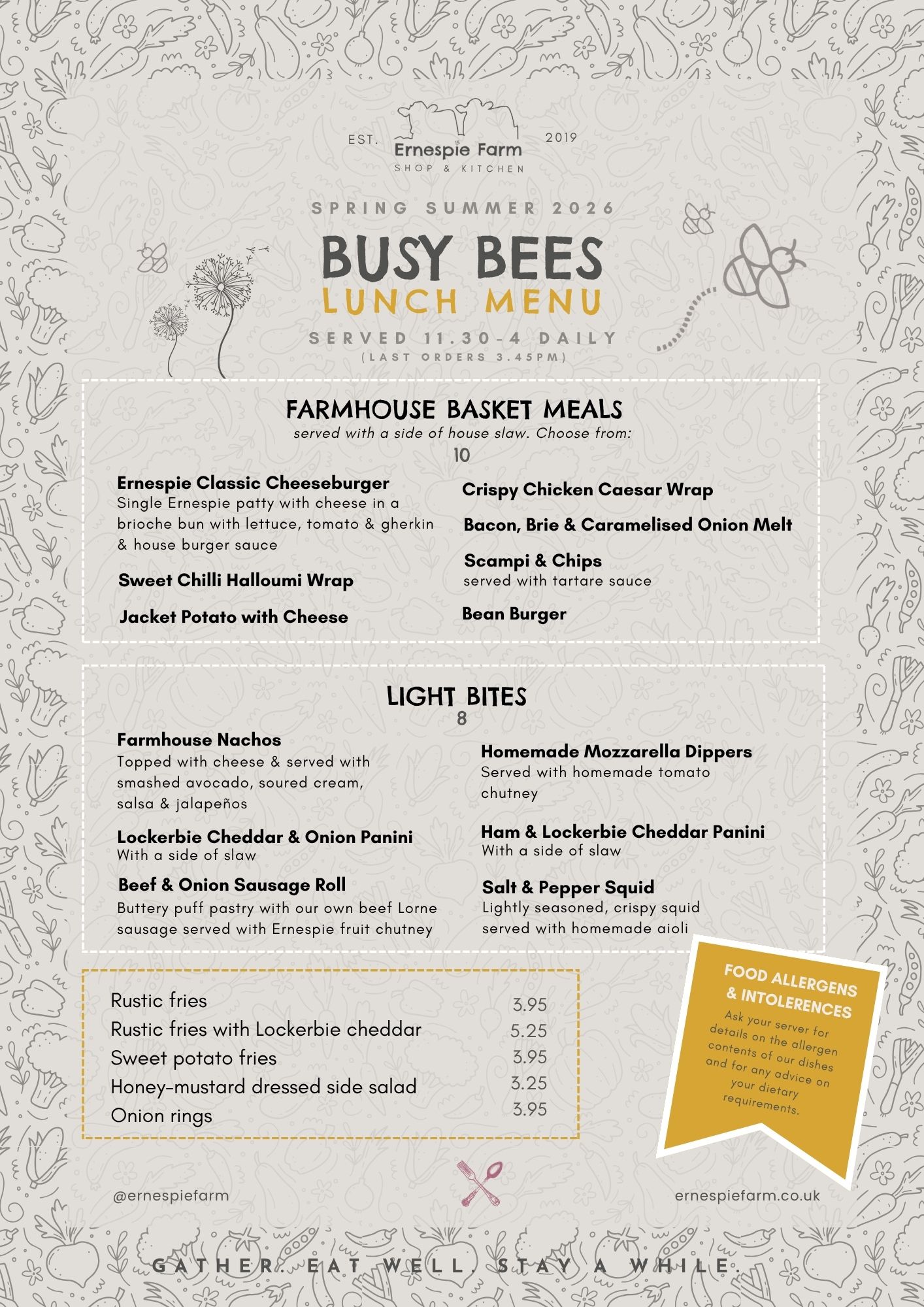 Busy Bee's Lunch Menu 2026